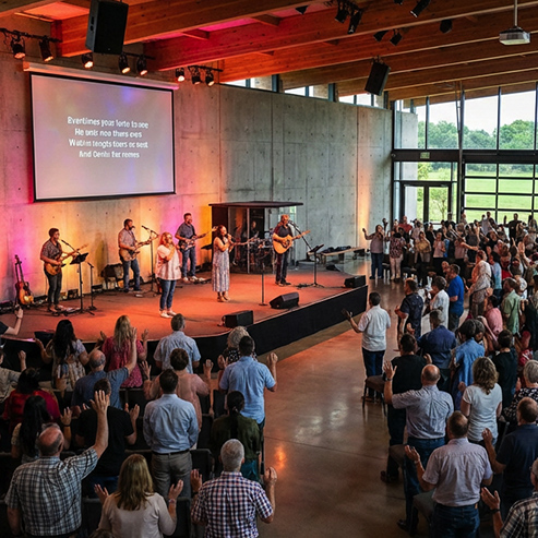 Photo of a church service